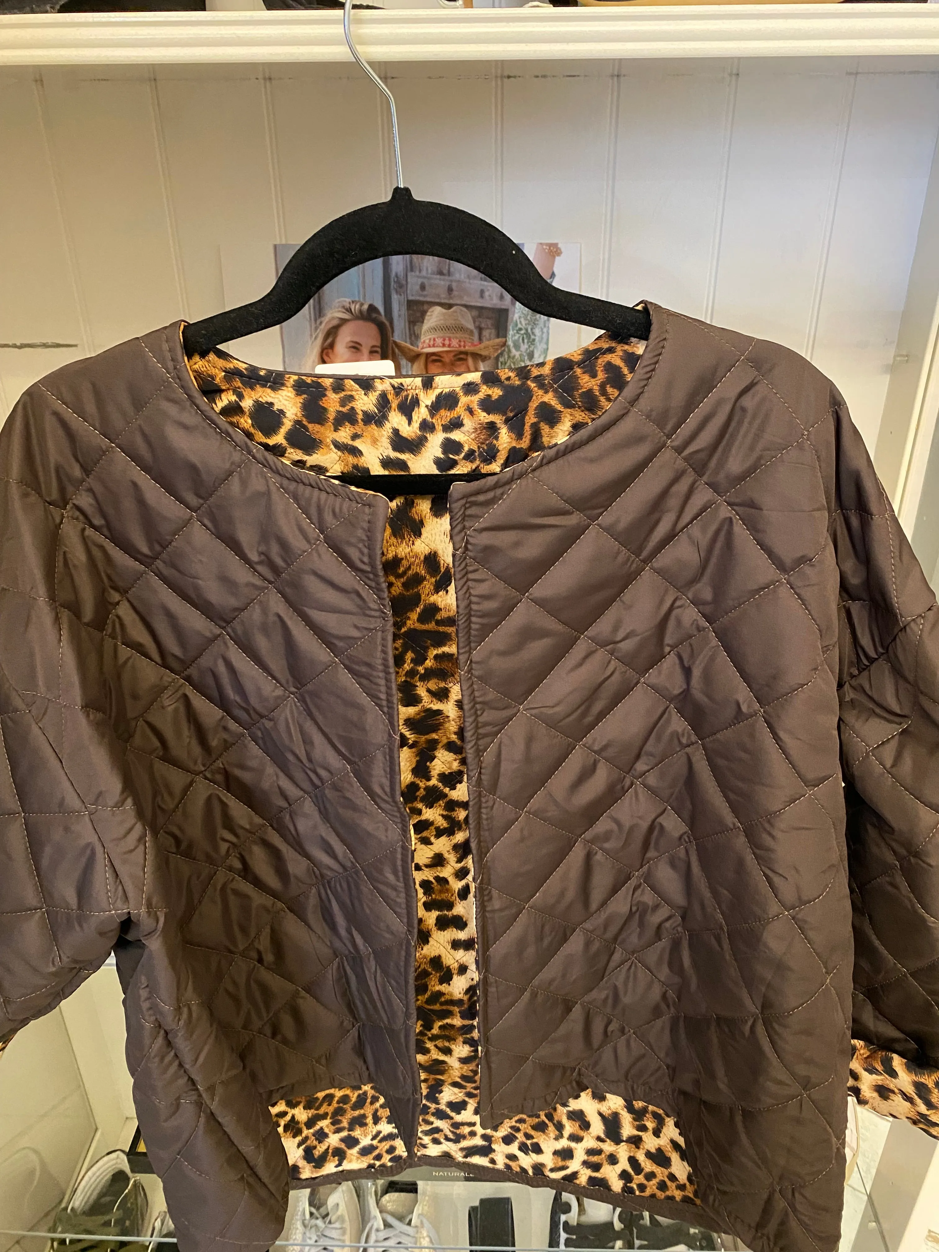 Quilted leopard lined jacket