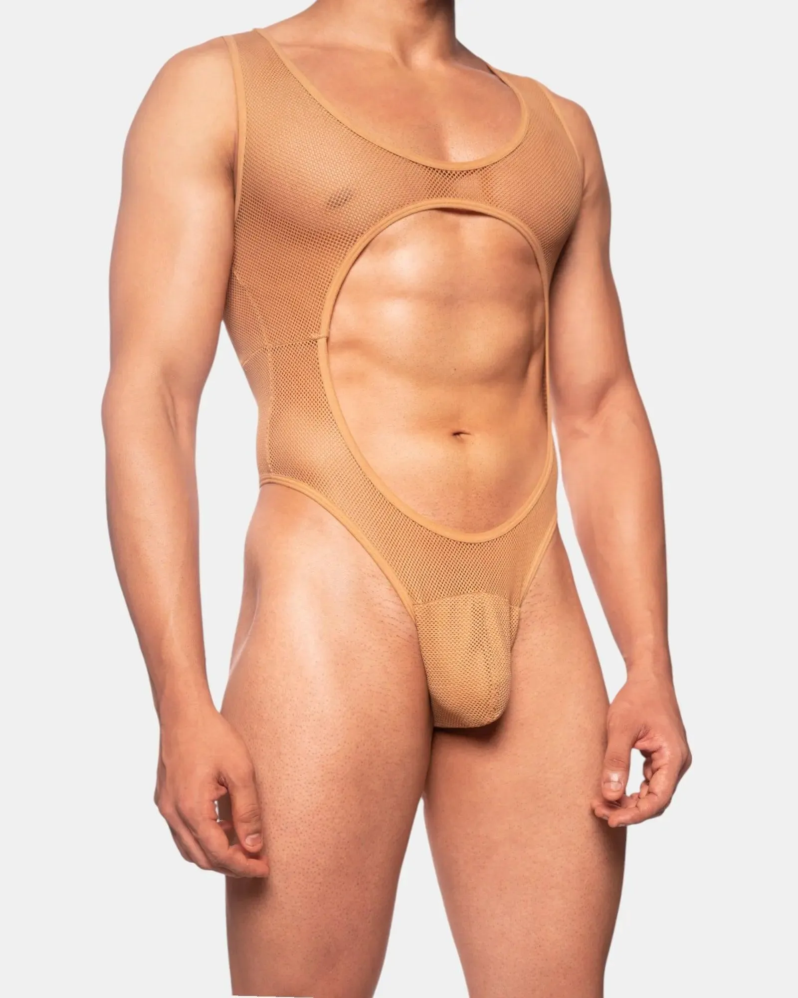 Show Your Abs Bodysuit | Tan