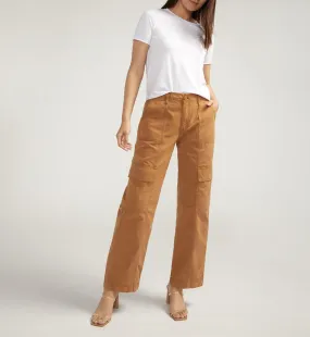 Silver Jeans Women's Wide Leg Utility Cargo Pant - Camel