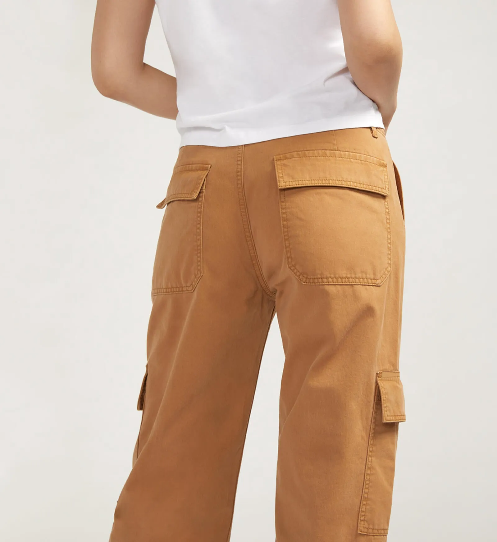 Silver Jeans Women's Wide Leg Utility Cargo Pant - Camel