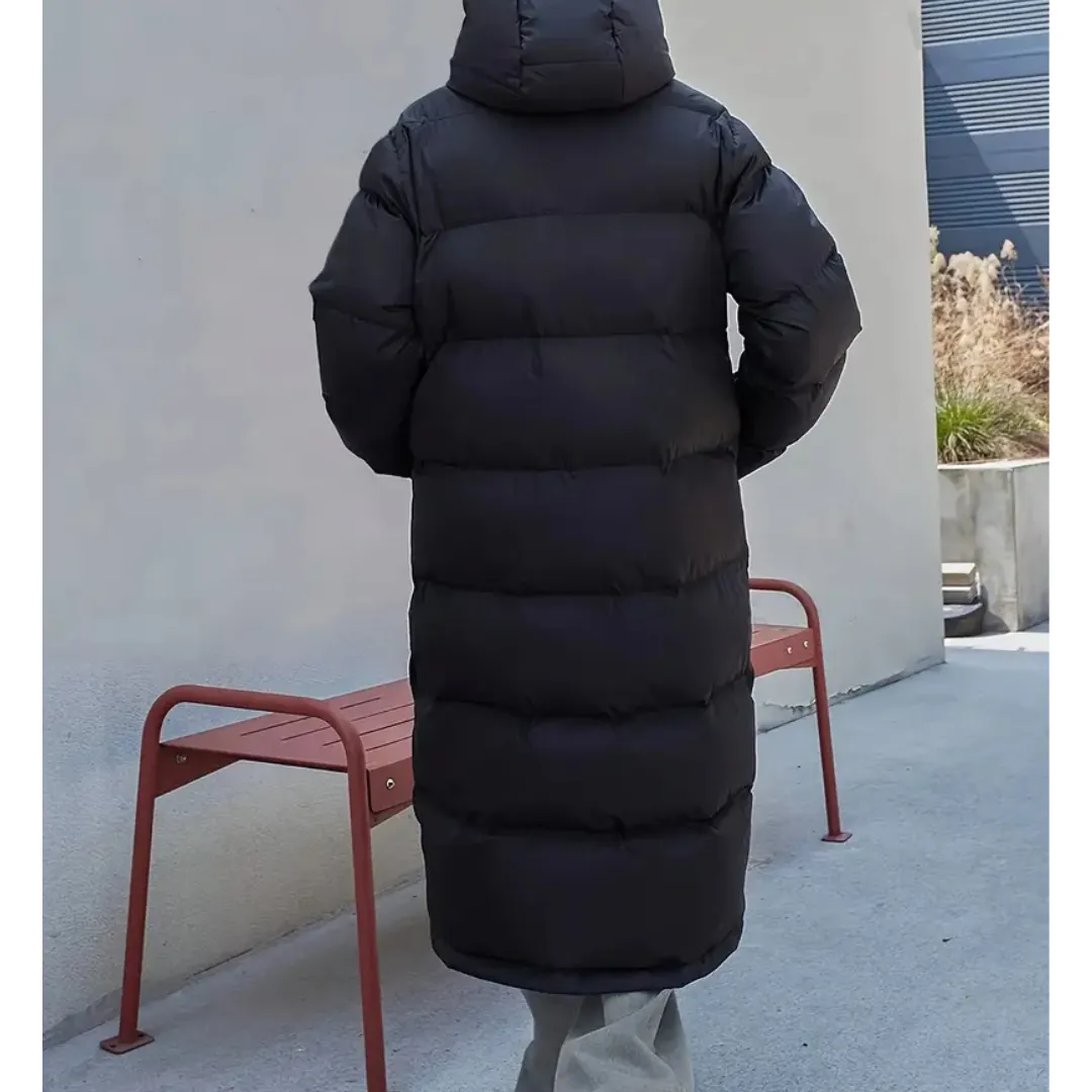 Simone Black Long Quilted  Women's Puffer jacket