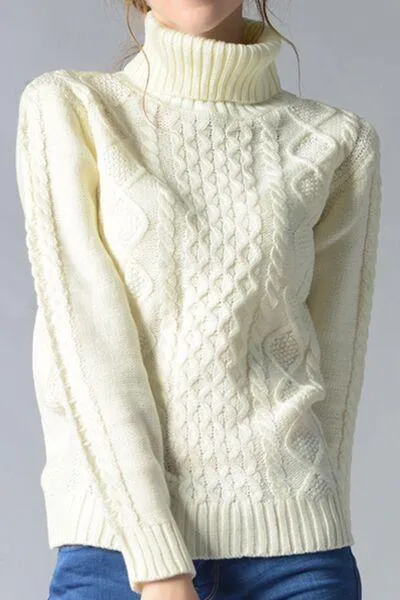 Simply Sophisticated Cream Turtleneck Sweater