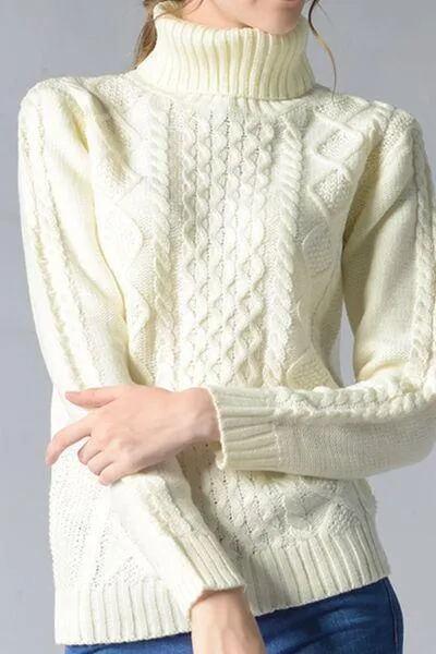 Simply Sophisticated Cream Turtleneck Sweater
