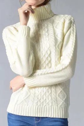 Simply Sophisticated Cream Turtleneck Sweater
