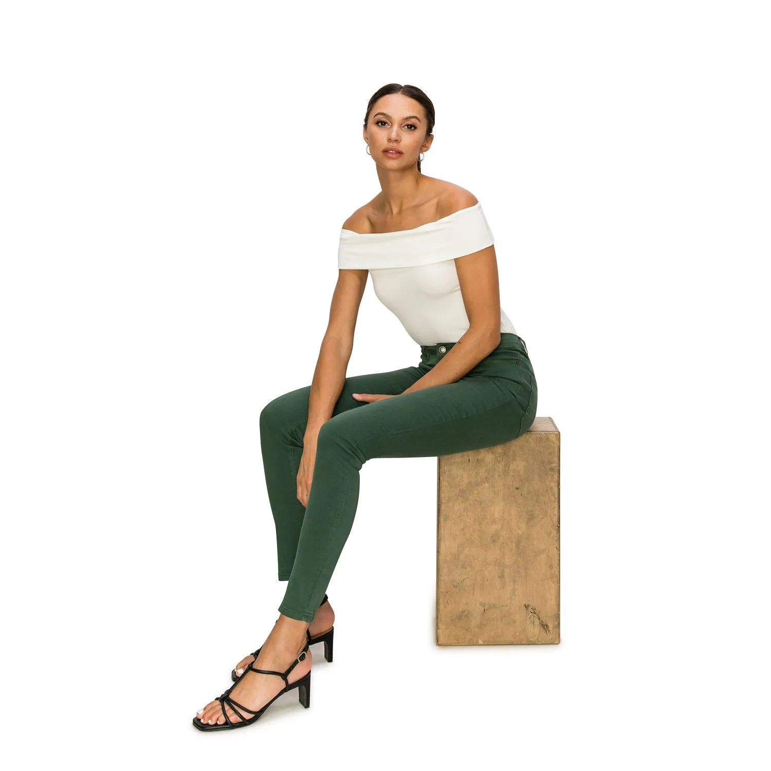 Soft Stretchy High Rise The Everyday Skinny Jeans - Hunter Green