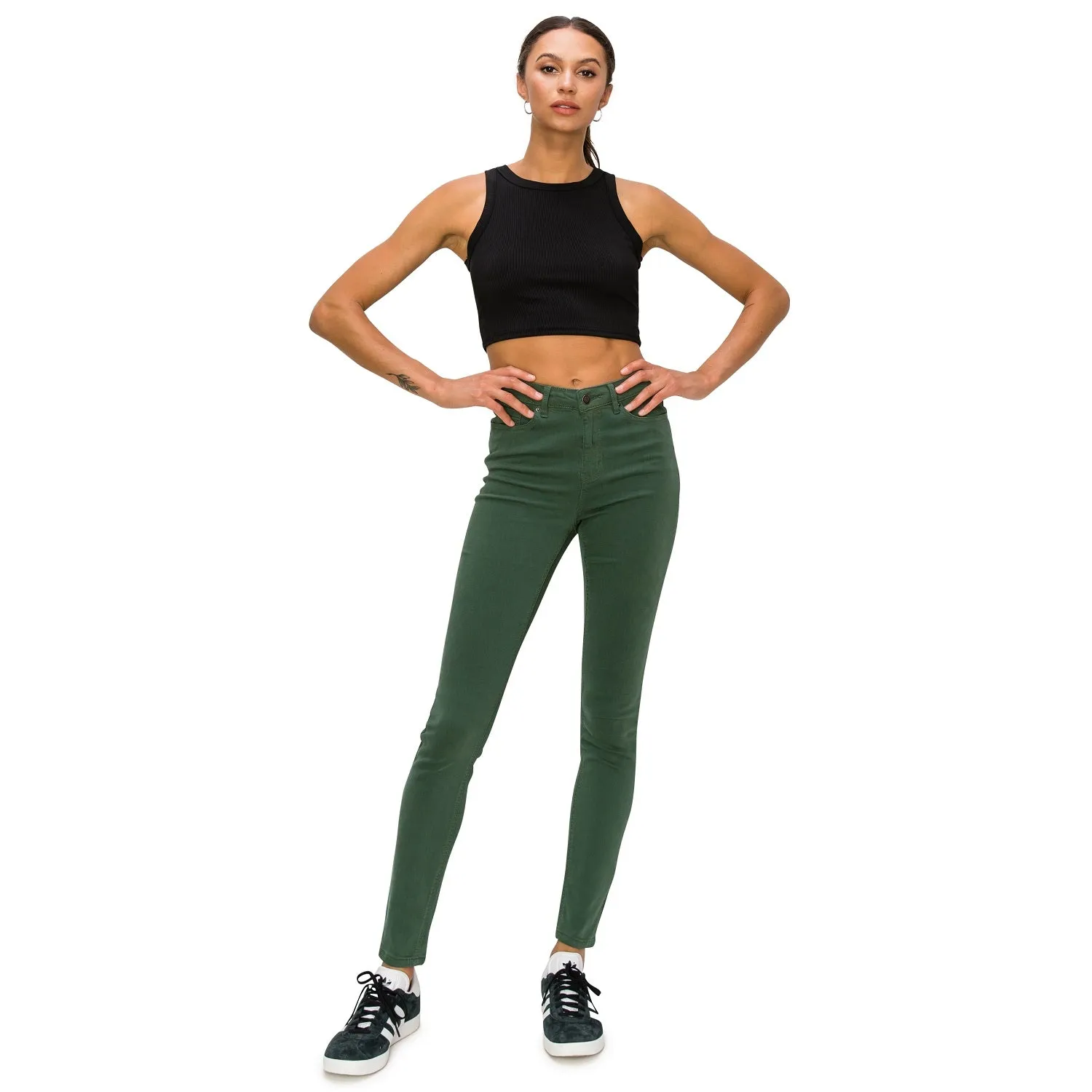 Soft Stretchy High Rise The Everyday Skinny Jeans - Hunter Green