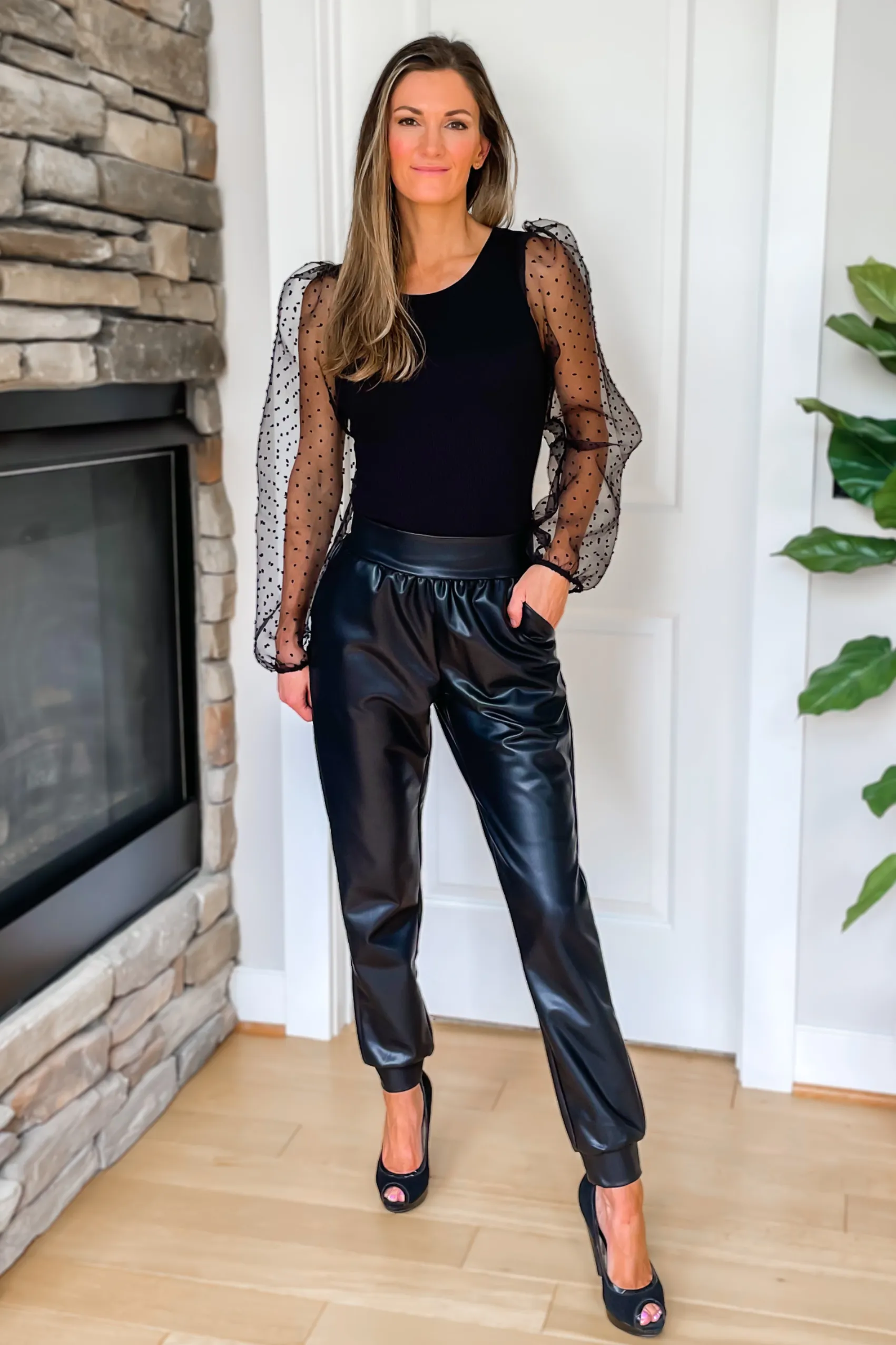 Somewhere Lately Black Bodysuit