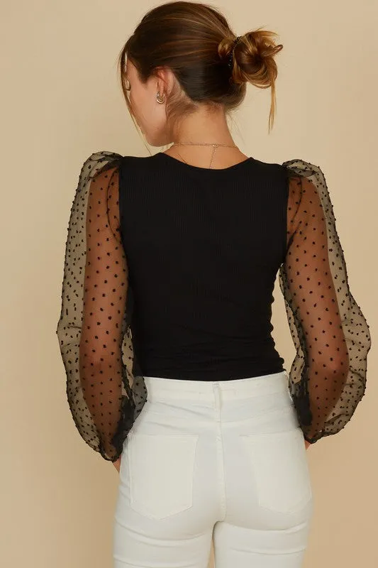 Somewhere Lately Black Bodysuit