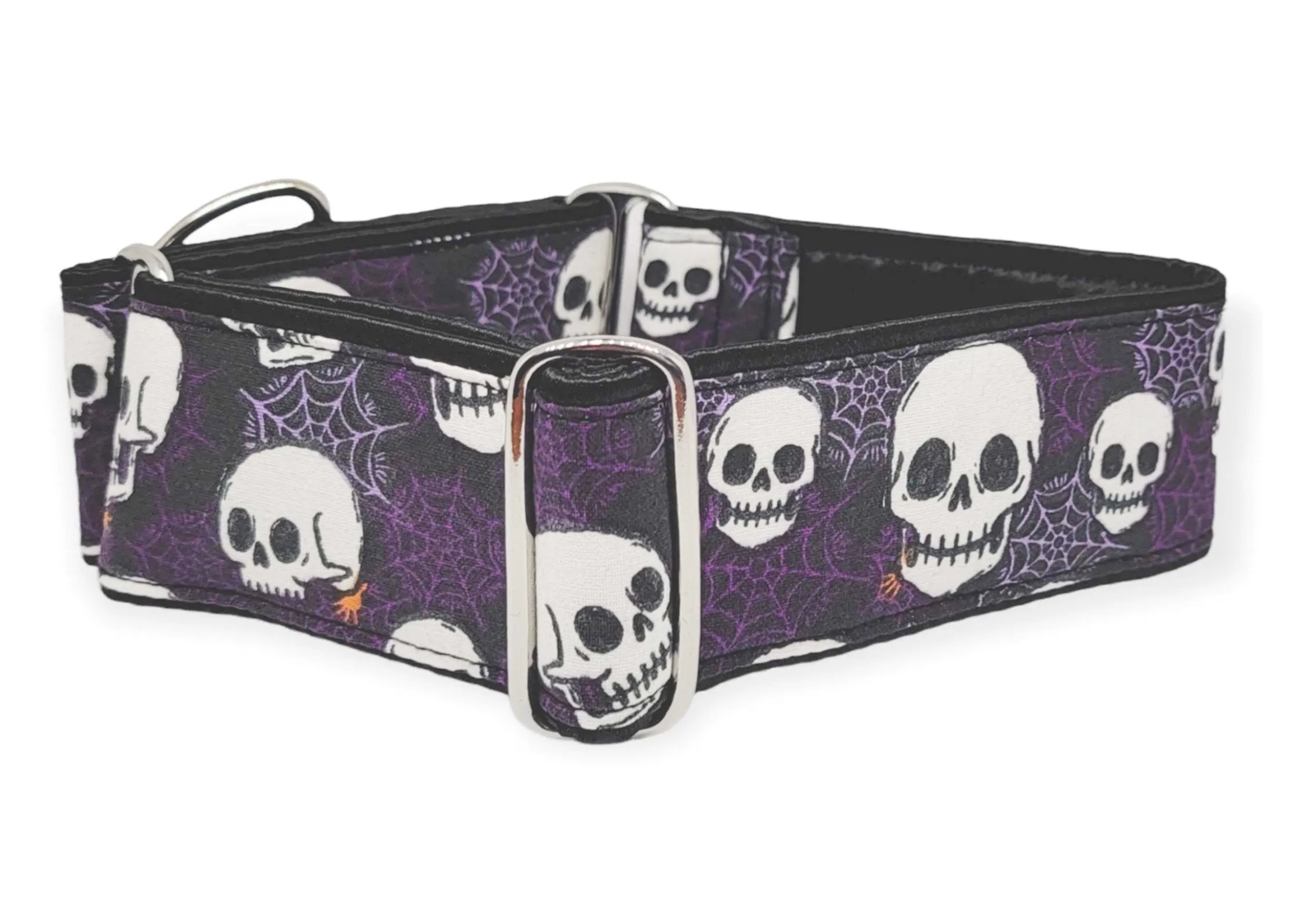 Spooky Halloween Skulls - Martingale Dog Collar or Buckle Dog Collar - 2" Width