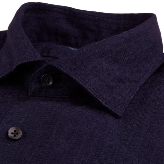 Stenstroms Navy Linen Shirt
