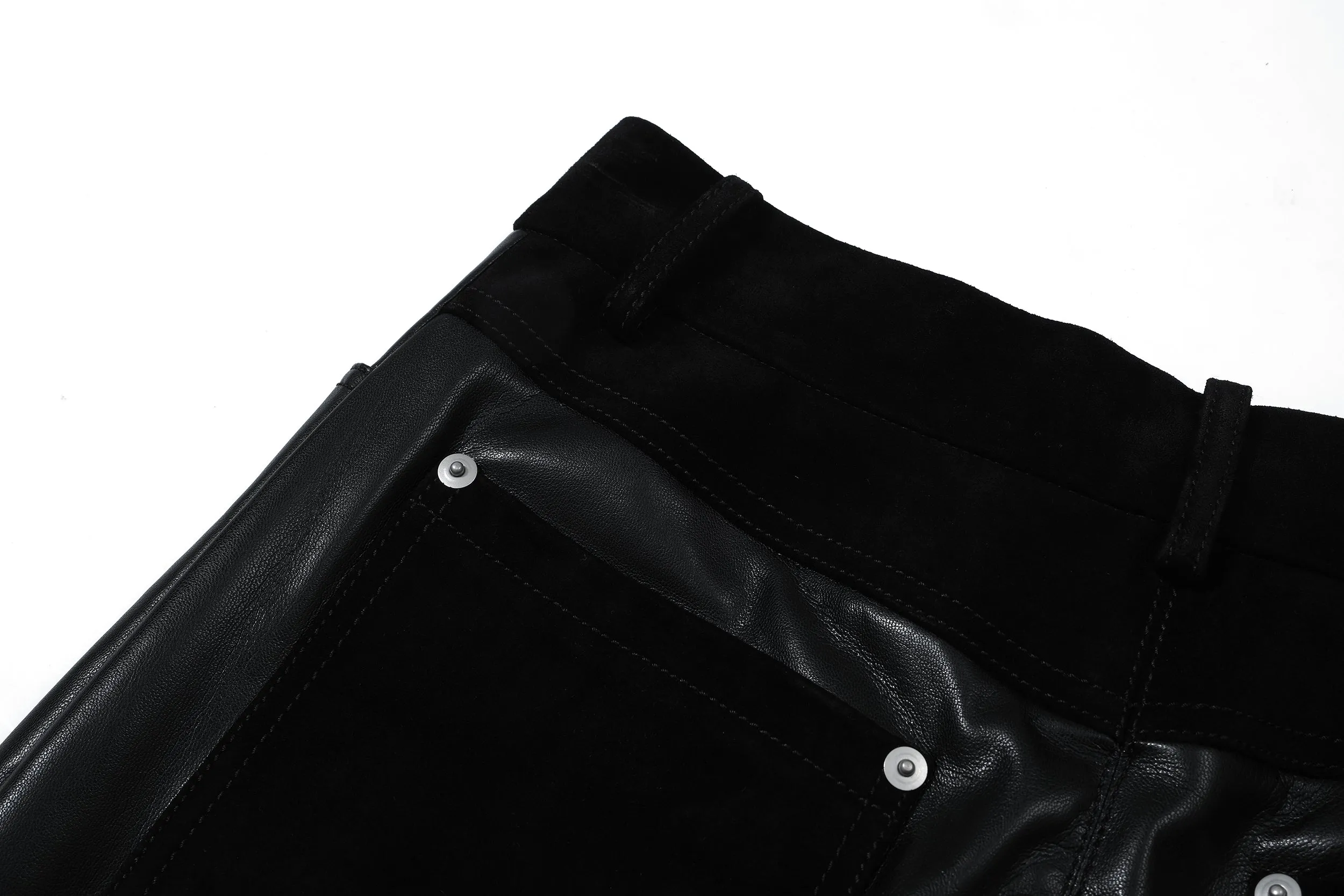 Suede Leather Midi Skirt