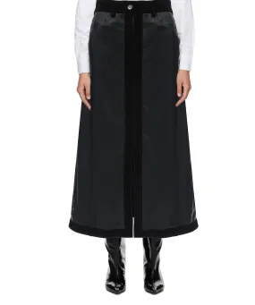 Suede Leather Midi Skirt