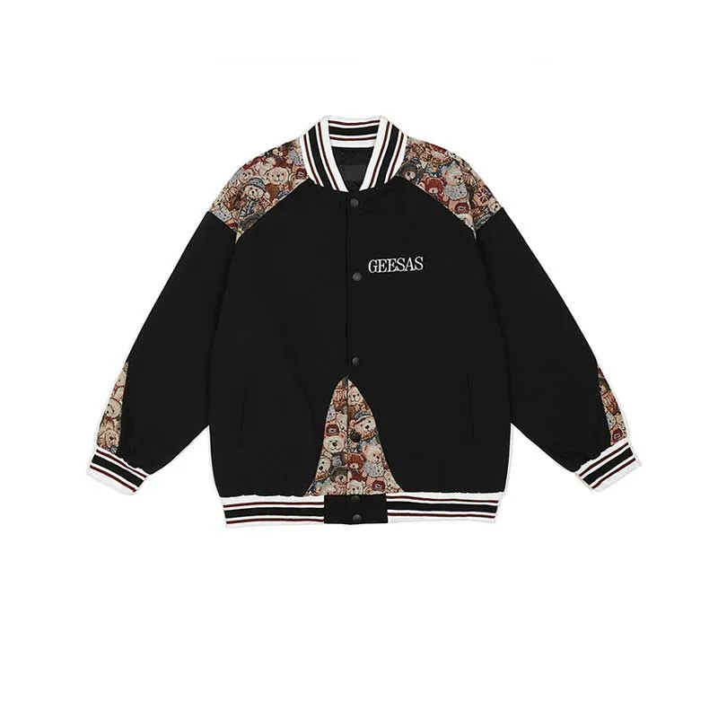 Varsity Bomber Jacket Embroidered Baseball Uniform Men's Loose Pilot Jacket Spring and Autumn Couple Jacket