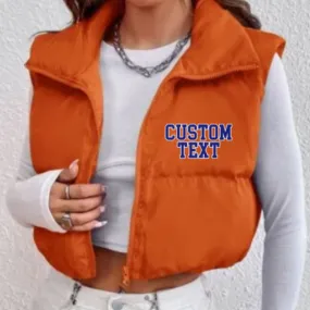 Varsity Crop Puffer Vest