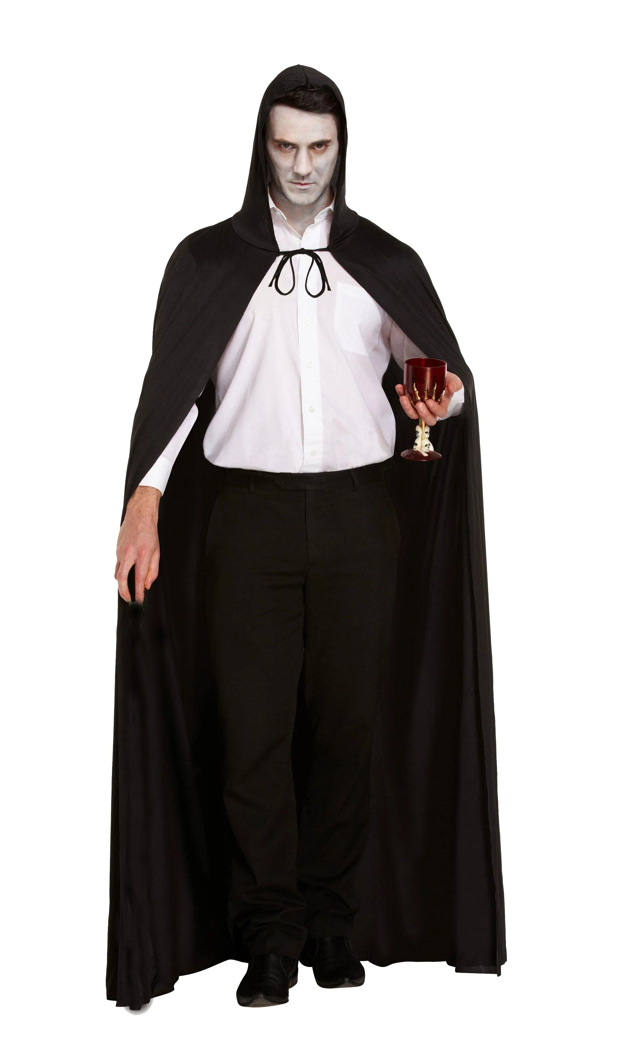 Vigilante Revolution Costume Set: V for Vendetta Mask, Long Black Hooded Cape, and Fake Bloody Axe