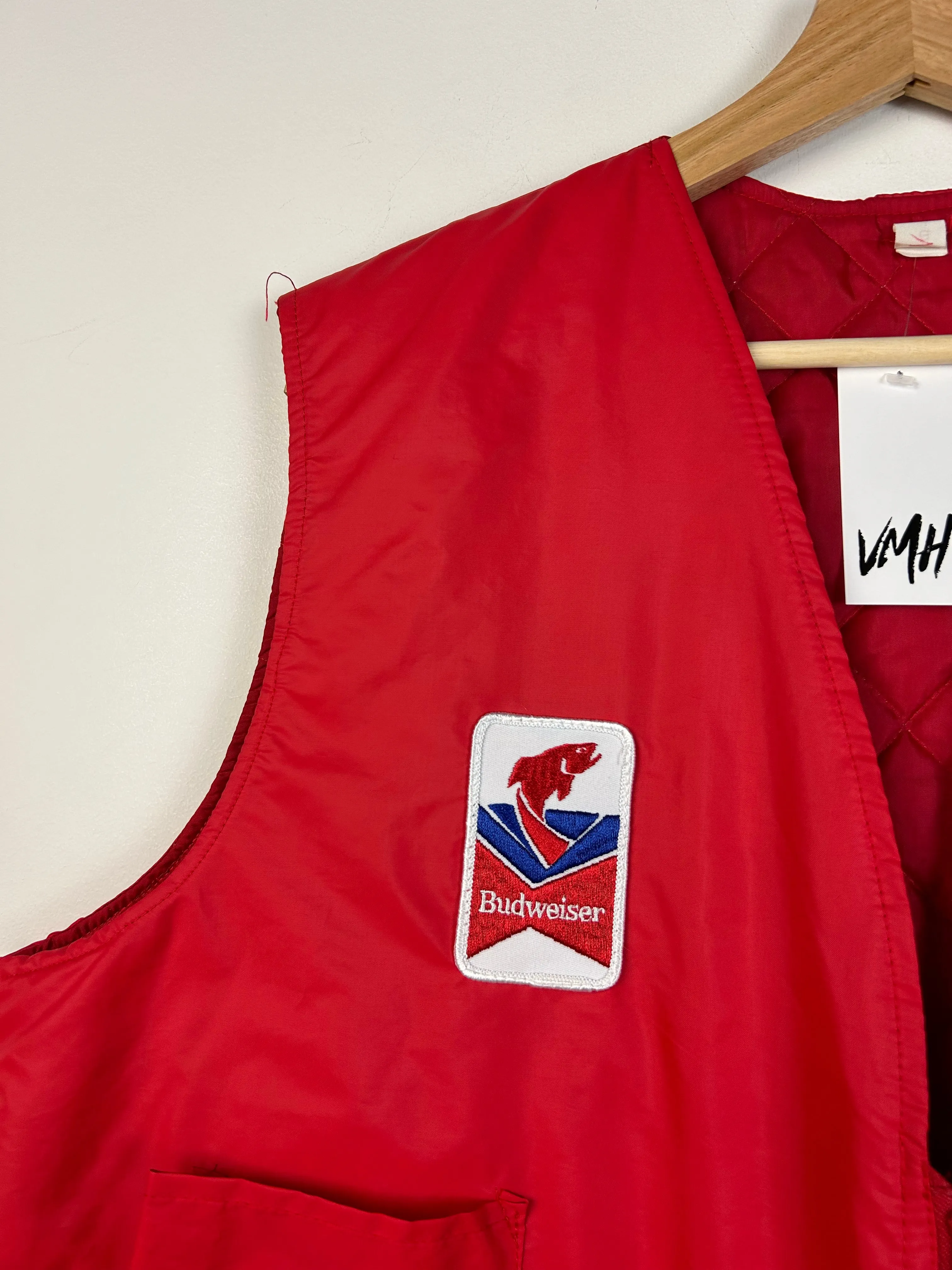 Vintage 80's Budweiser Red Fishing Vest