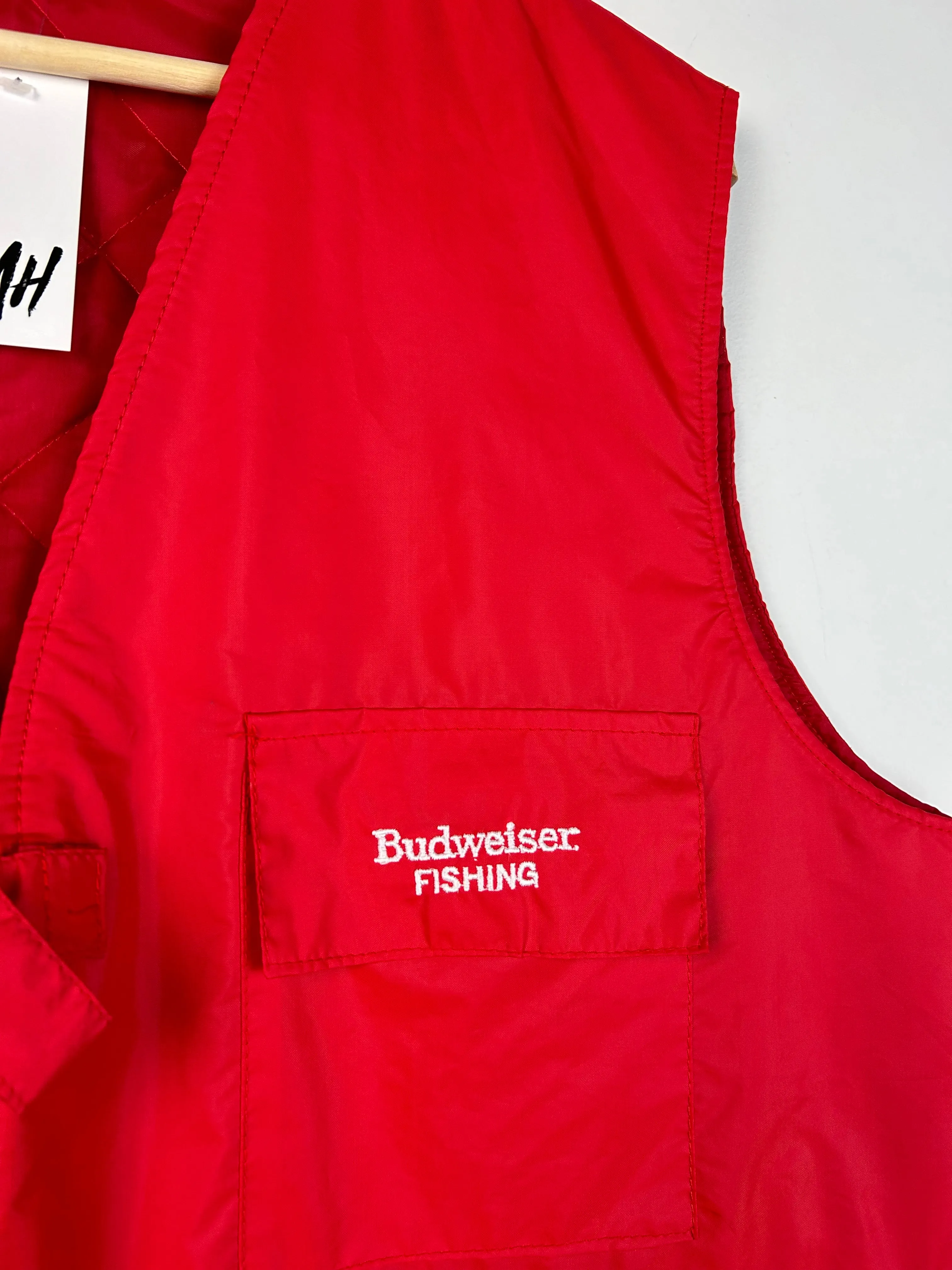 Vintage 80's Budweiser Red Fishing Vest