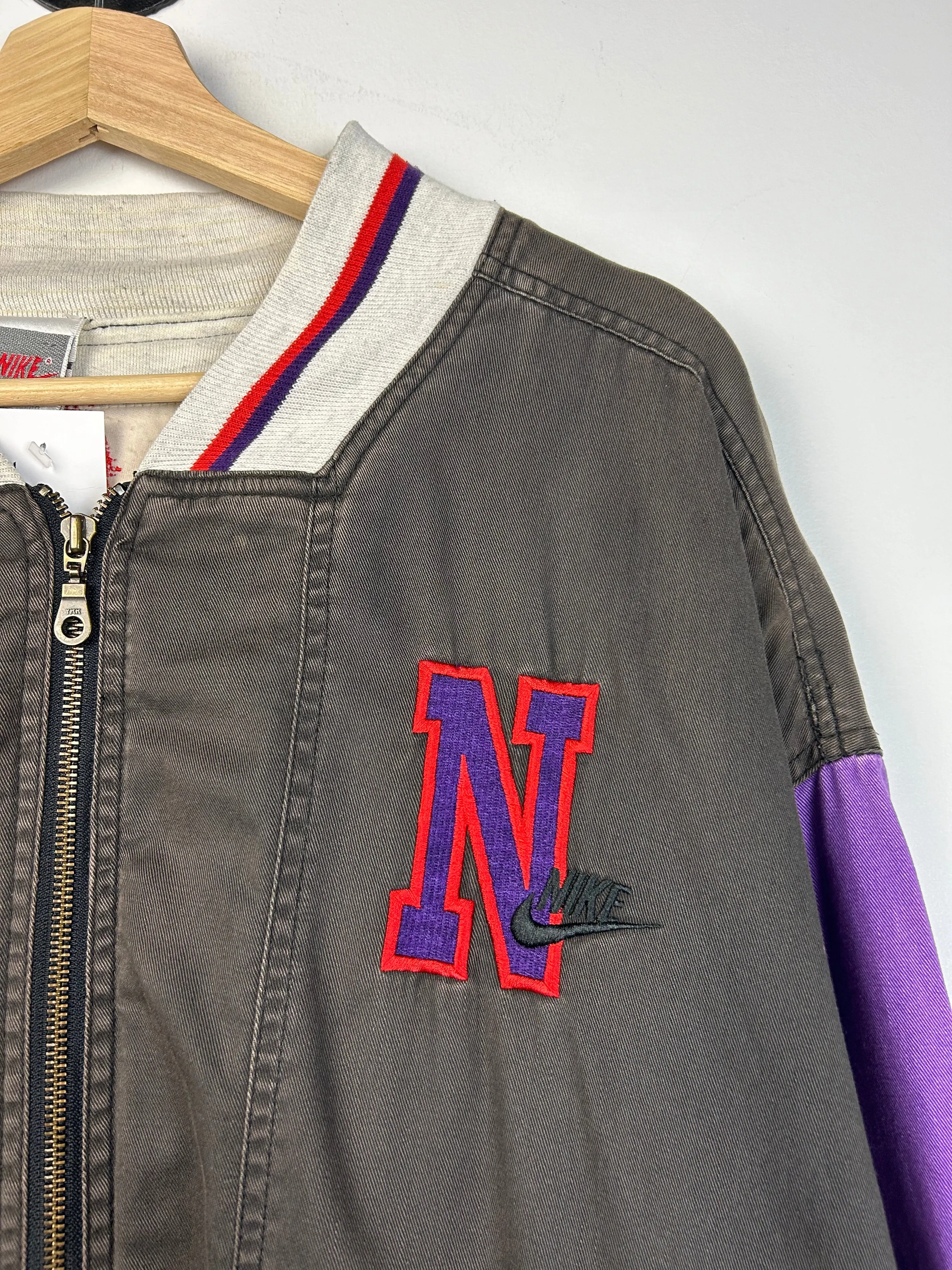 Vintage 80's Nike Black & Purple Varsity Jacket
