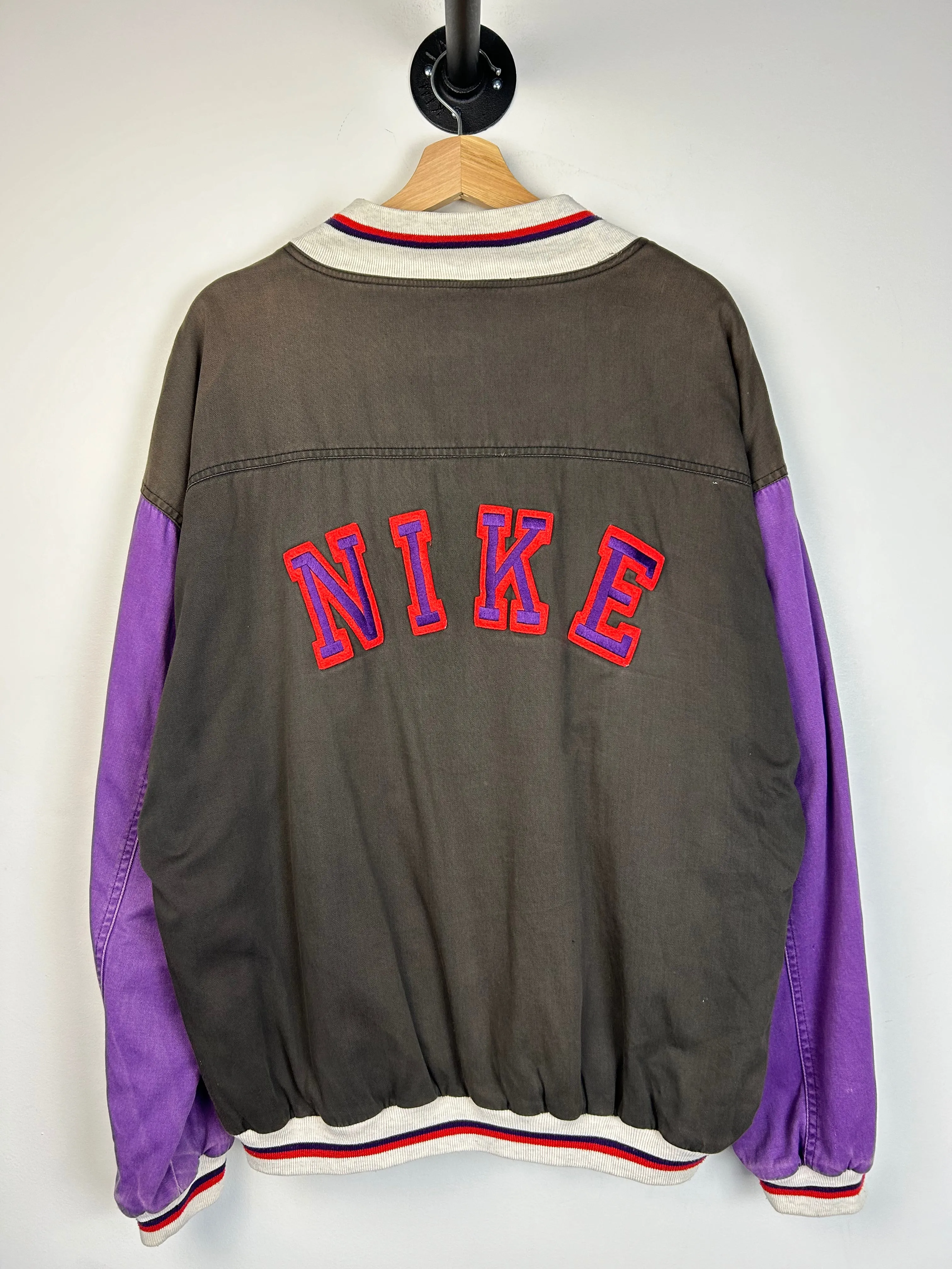 Vintage 80's Nike Black & Purple Varsity Jacket