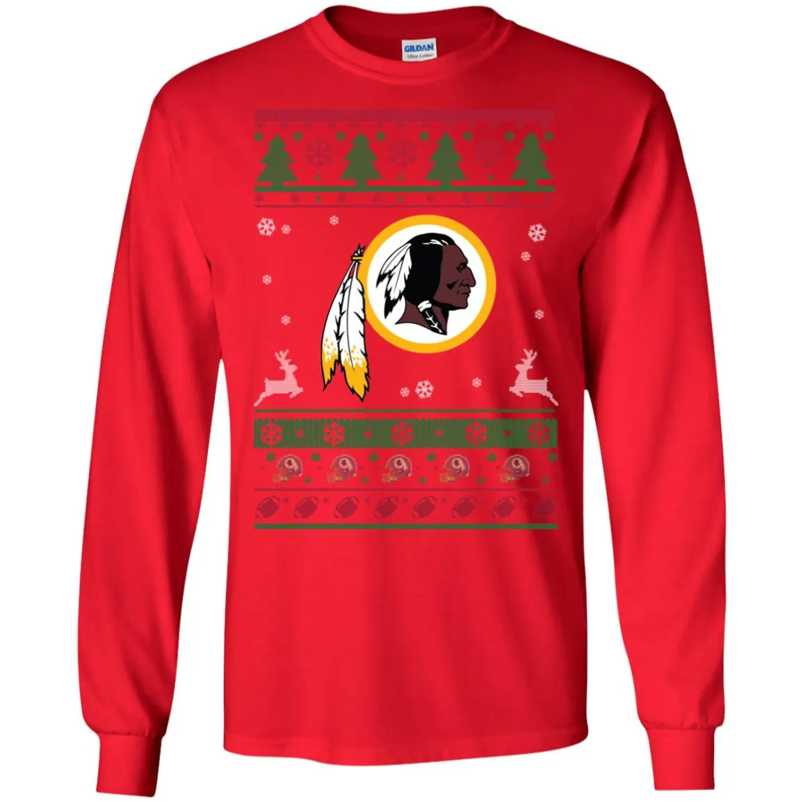 Washington Redskins Logo Football Teams Ugly Christmas Sweater Men Long SLeeve Shirt
