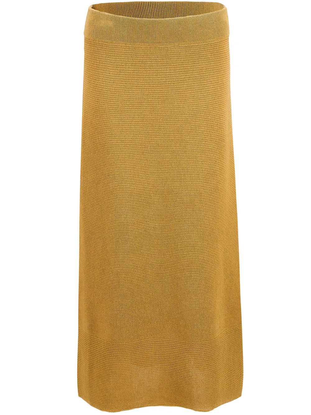 Women Pull On Midi Skirt With Slit  Saddle Tan