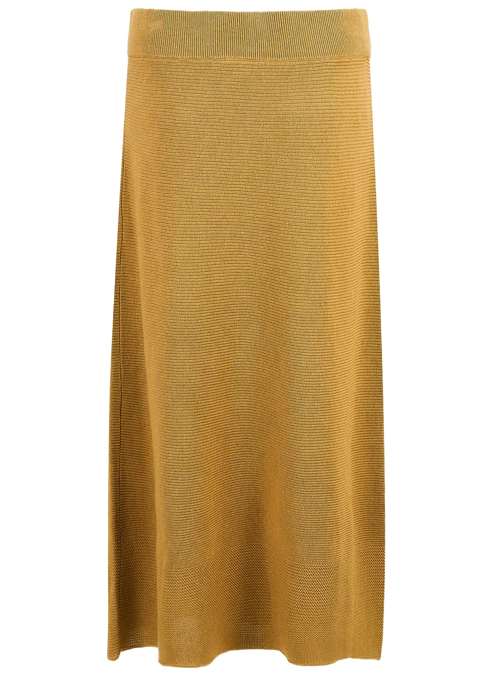 Women Pull On Midi Skirt With Slit  Saddle Tan