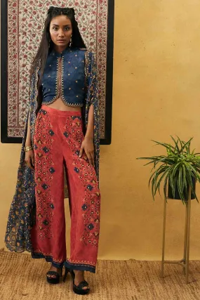 Zahra Embroidered Co-Ord Set With Cape