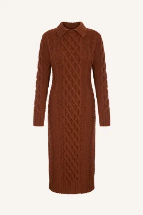 Zinny Amber Cashfeel Cable Knit Dress